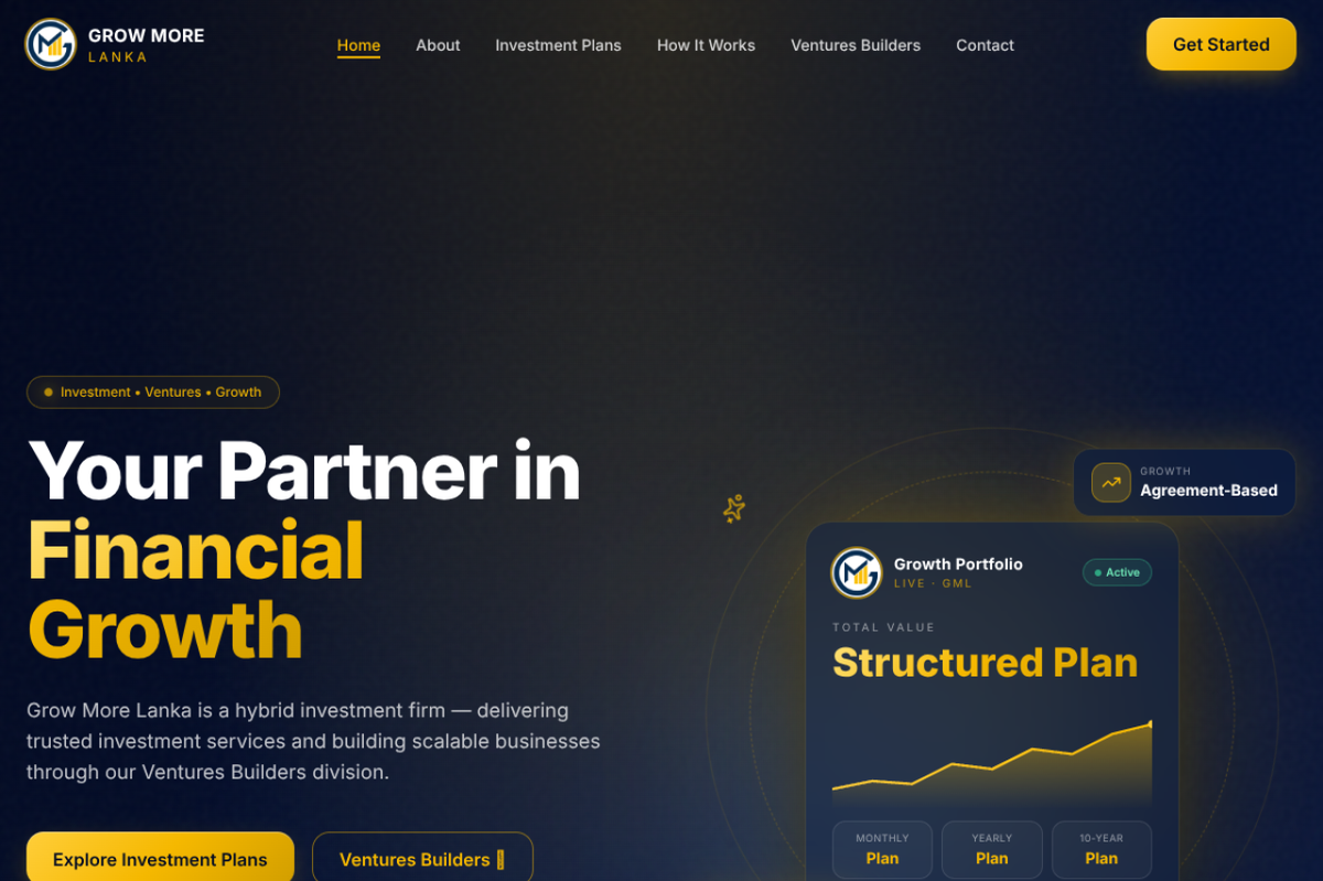 Grow More Lanka — Investment & Ventures Builders